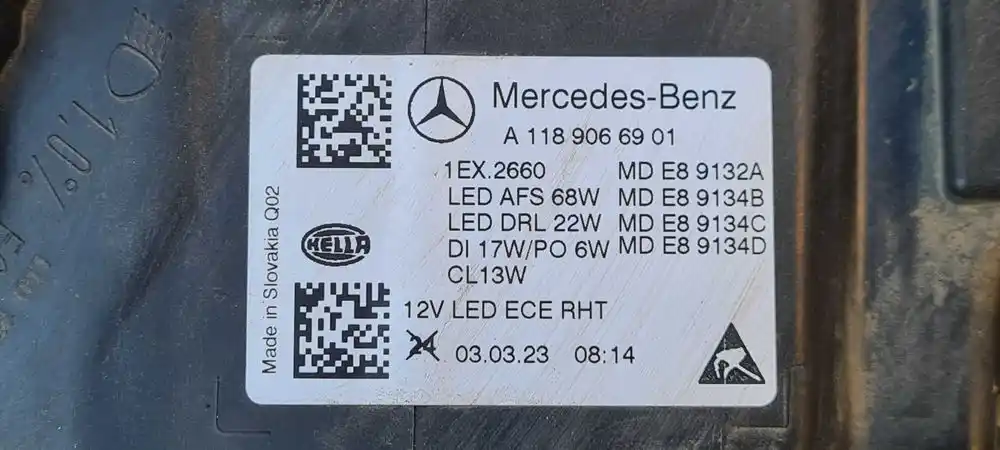 MERCEDES CLA W118 Lampa Przód Przednia Lewa Multibeam Led A1189066901