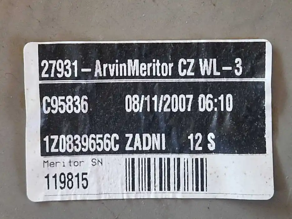 Mechanizm Podnoszenia Szyby Parwy Tył Octavia II Kombi 1Z0.839.656.C