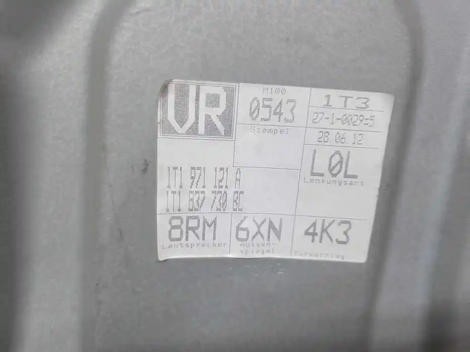 Mechanizm Podnoszenia Szyby Prawy Przód Vw Touran I 1T1.837.730.BC