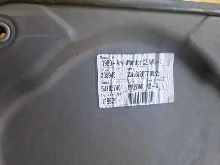 Mechanizm Podnoszenia Szyby Skoda Fabia II Lewy Przód 5J1.837.401