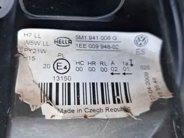 Lampa Prawy Przód 5M1.941.006.G VW GOLF 6 VI PLUS