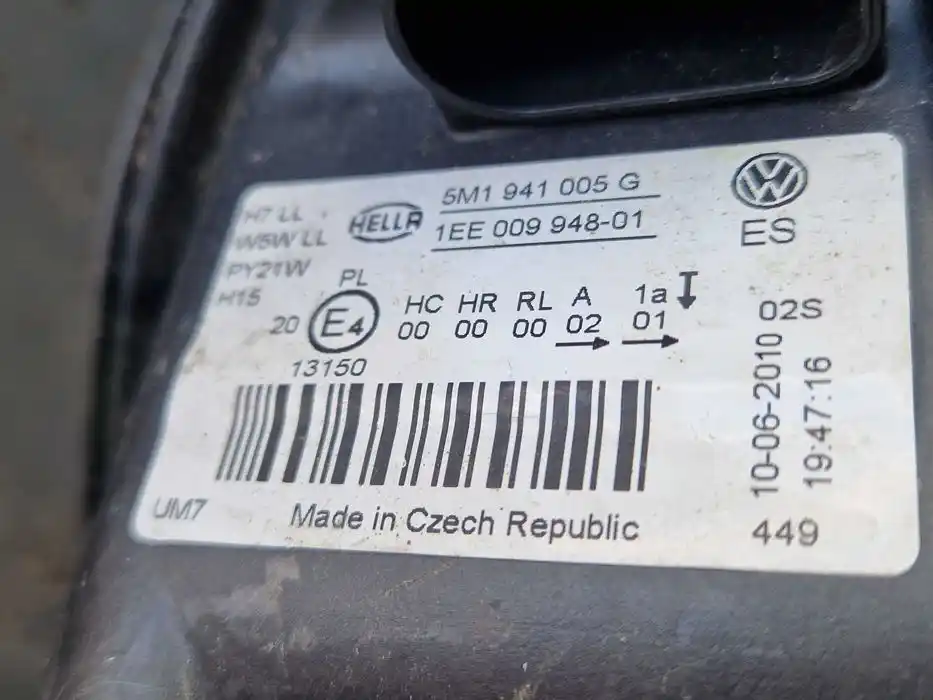Lampa Lewy Przód VW Golf VI 5M1.941.005.G