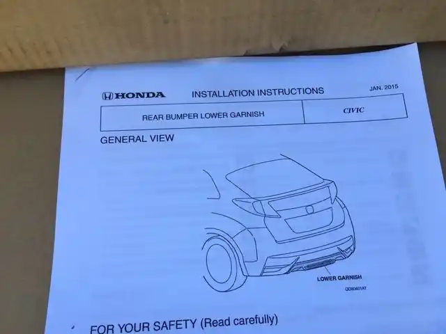 Honda Civic IX Lift  2015- Dokładki Zderzaka Akcess Oem Tył NOWE
