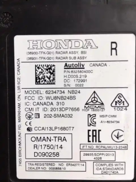 Honda Civic X 2018- Radar Tylnego Zderzaka