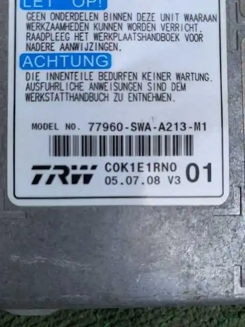 Honda CR-V III 2007- USA Sterownik Poduszek Powietrznych