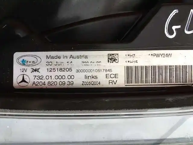 Mercedes GLK   Lampa Lewa Przód