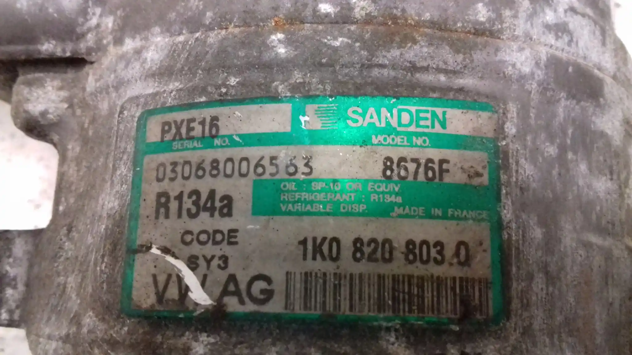 SPRĘŻARKA KOMPRESOR KLIMATYZACJI 1K0820803Q VW TOURAN 2.0 TDI SKODA AUDI