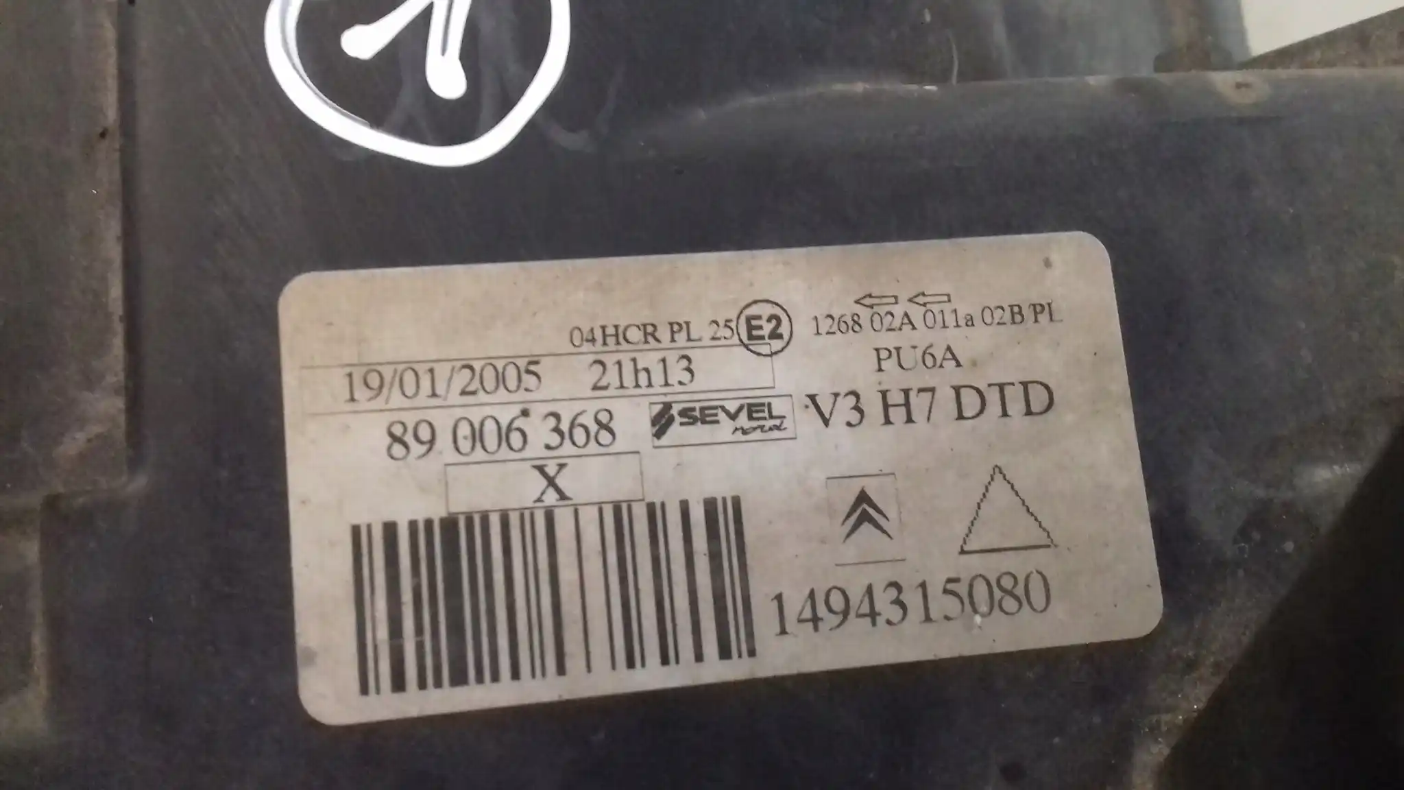 LAMPA PRAWY PRZÓD PRZEDNIA 1494315080 CITROEN C8 02-08