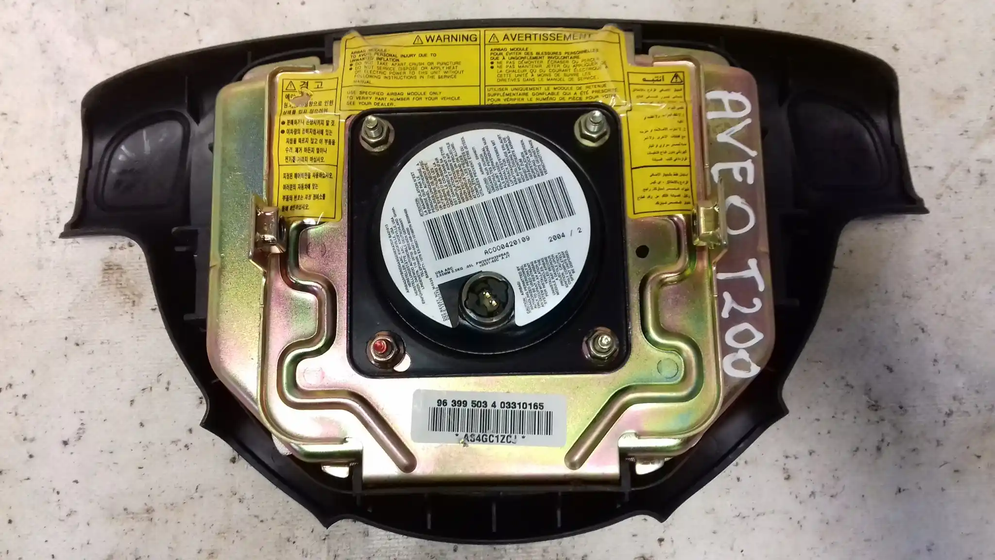 AIRBAG PODUSZKA POWIETRZNA KIEROWCY 96399503 CHEVROLET AVEO I T200 03-