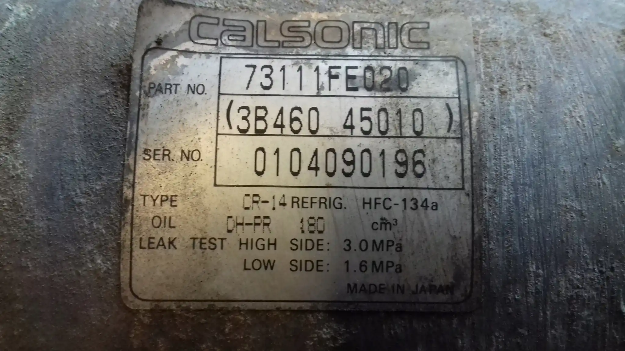 SPRĘŻARKA KLIMATYZACJI 73111FE020 SUBARU IMPREZA II 2.0 16V 00-