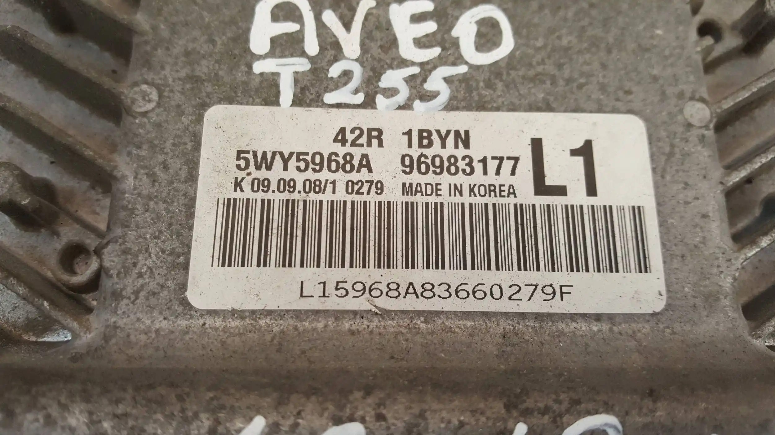KOMPUTER 96983177 5WY5968A ZESTAW IMMO CHEVROLET AVEO T255 1.2 16V 08-