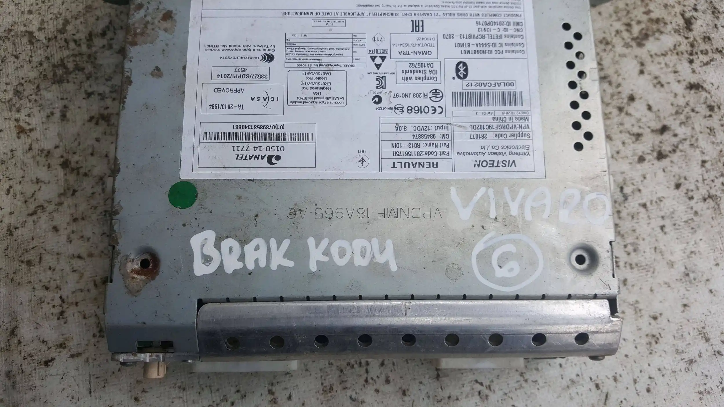 RADIO RADIOODTWARZACZ 281156175R 0150147711 OPEL VIVARO TRAFIC III 15-