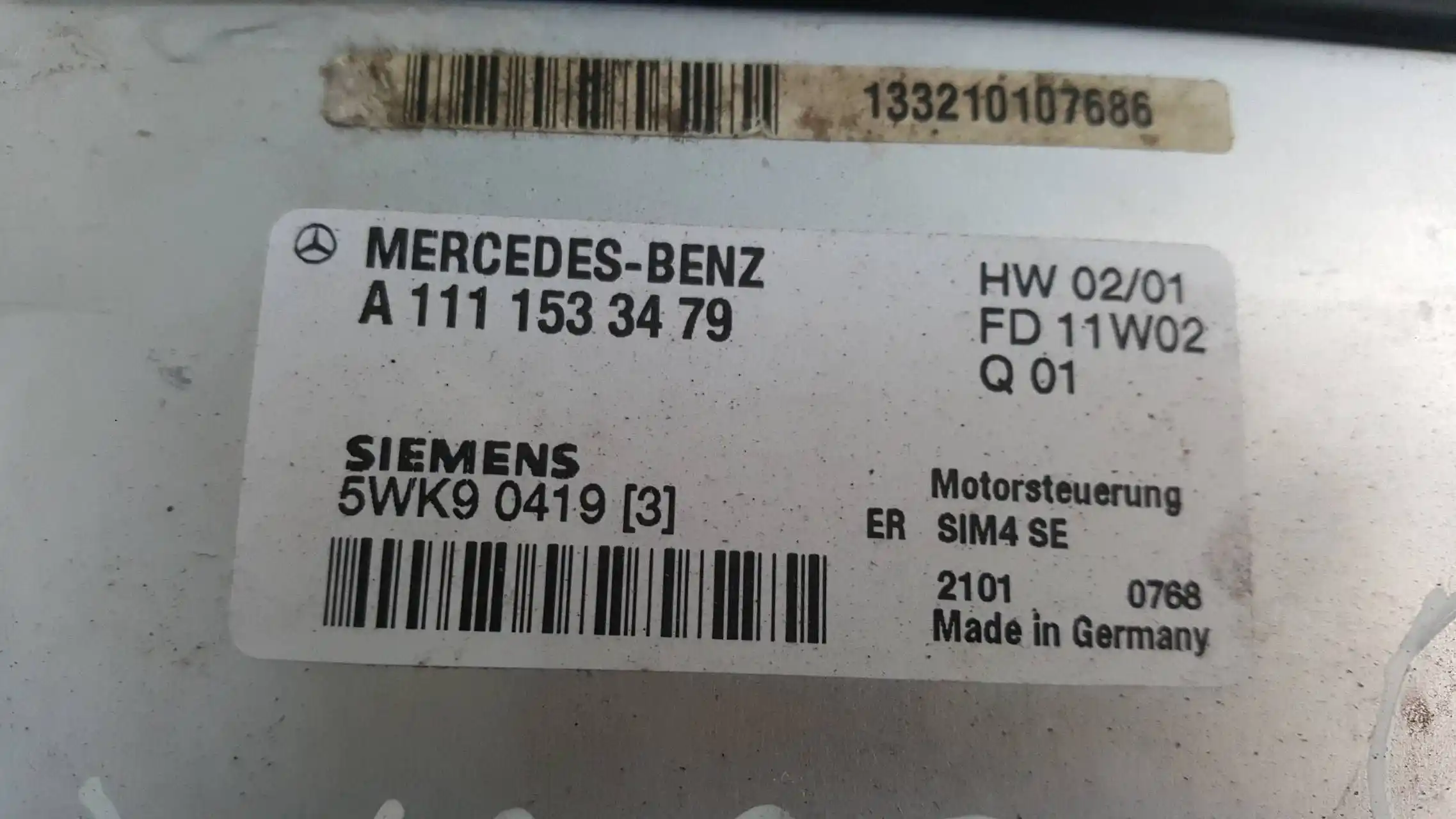 KOMPUTER A1111533479 5WK90419 ZESTAW IMMO MERCEDES C KLASA W203 2.0 16V 00-