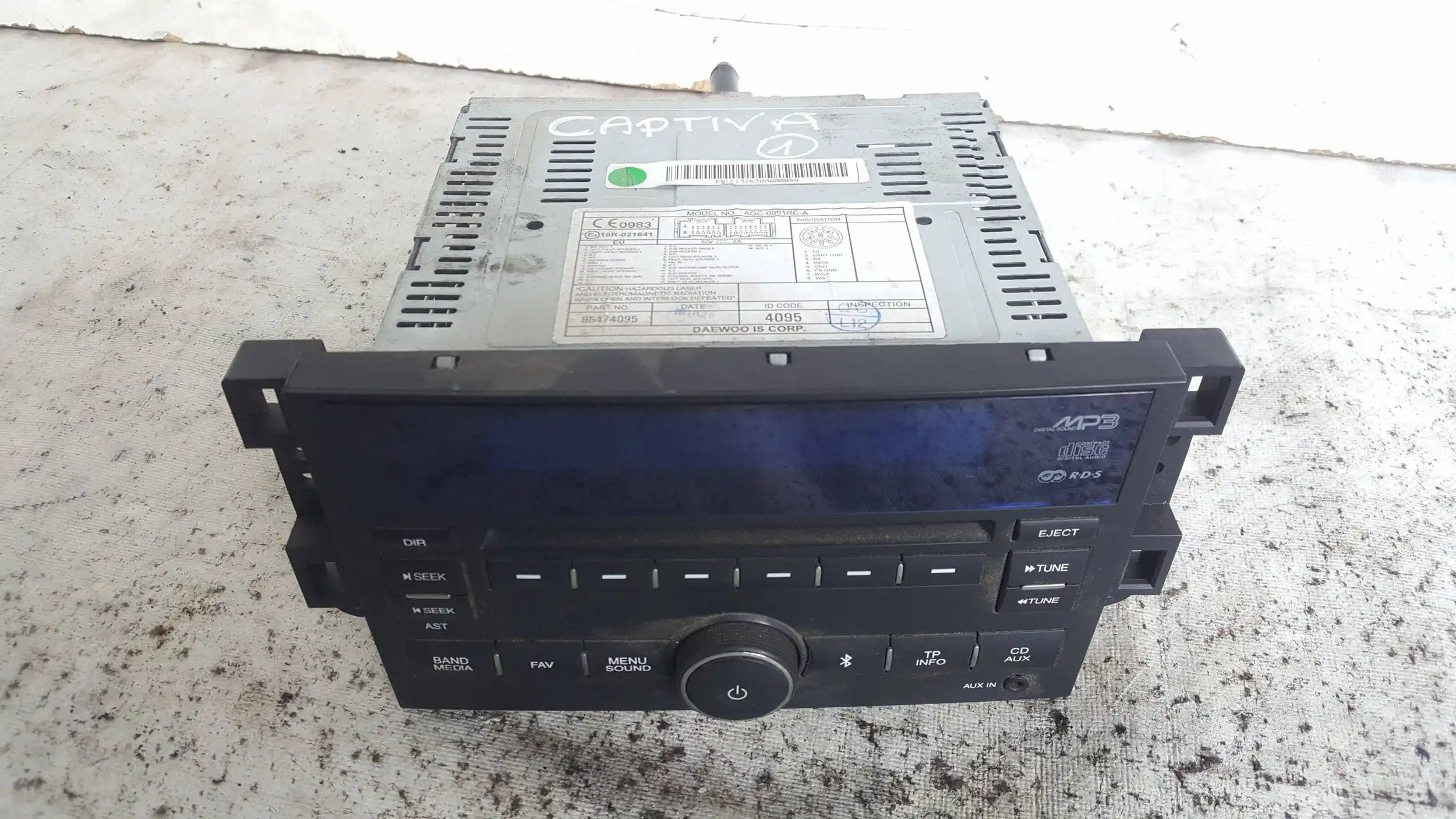 RADIO RADIOODTWARZACZ CD 95474095 CHEVROLET CAPTIVA I LIFT 11-15
