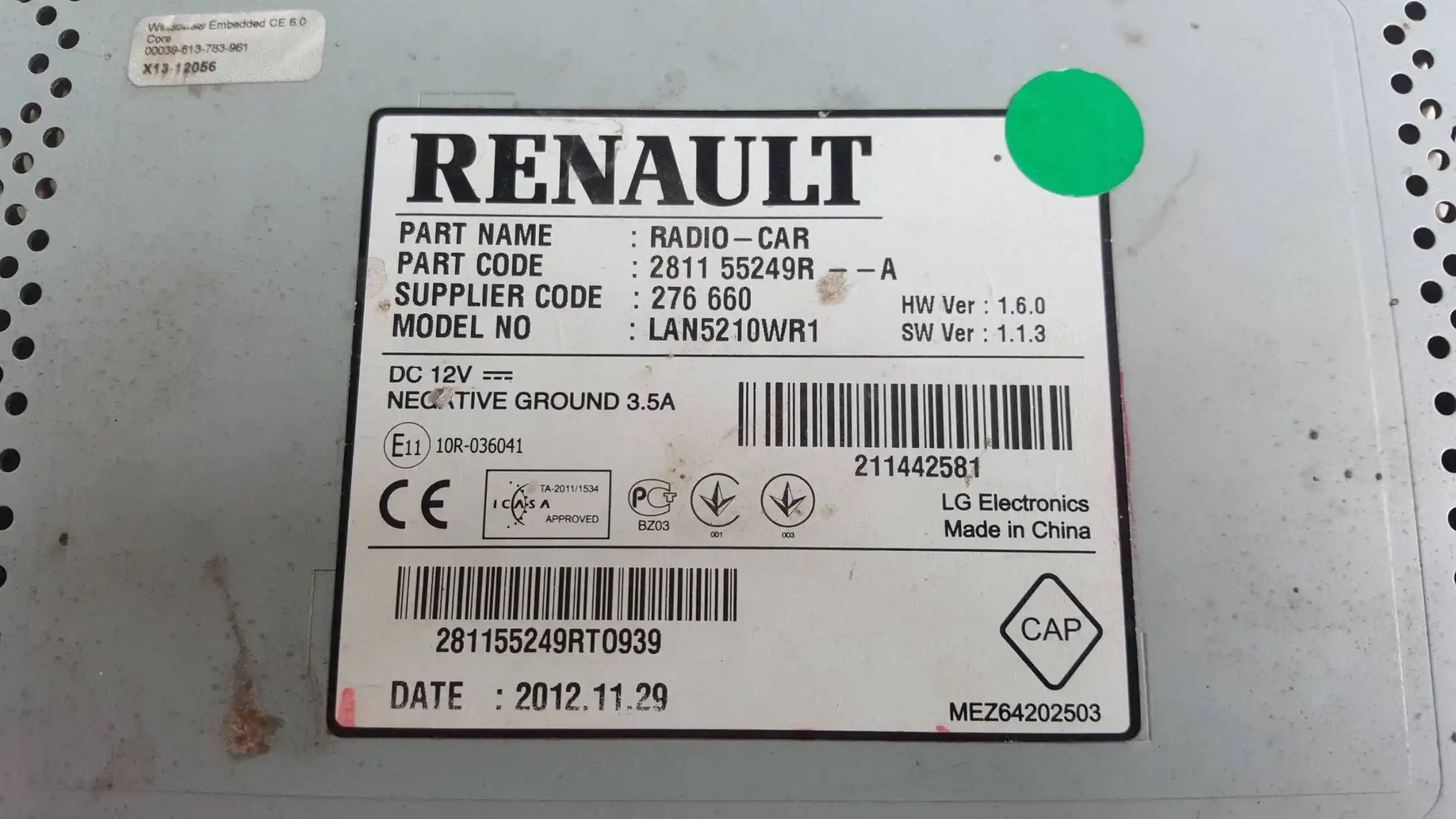 WYŚWIETLACZ EKRAN NAVI RADIO 281155249R RENAULT CLIO IV 12-