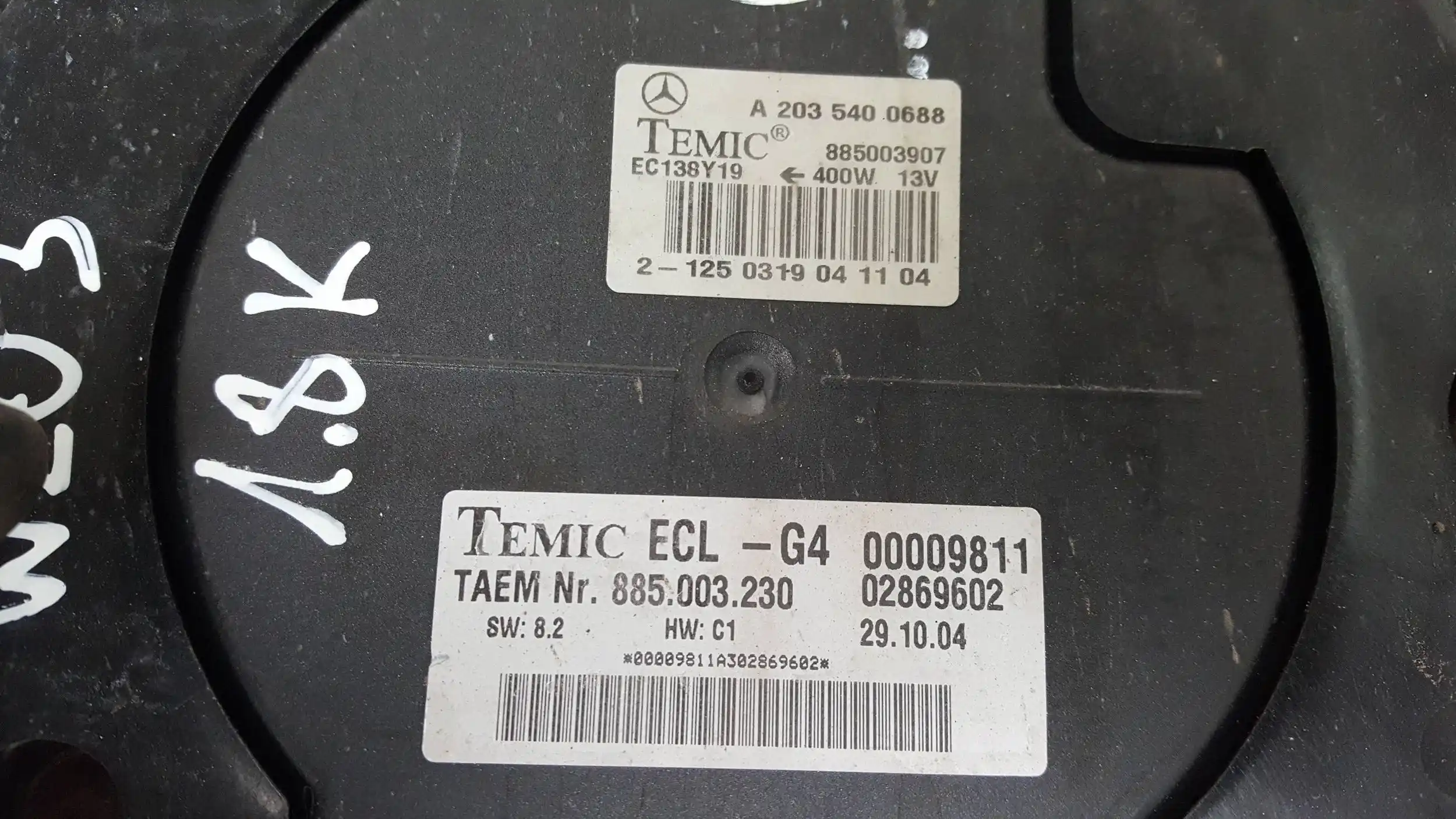 WENTYLATOR CHŁODNICY A2035001593 MERCEDES C-KLASA 1.8 KOMPRESOR 00-