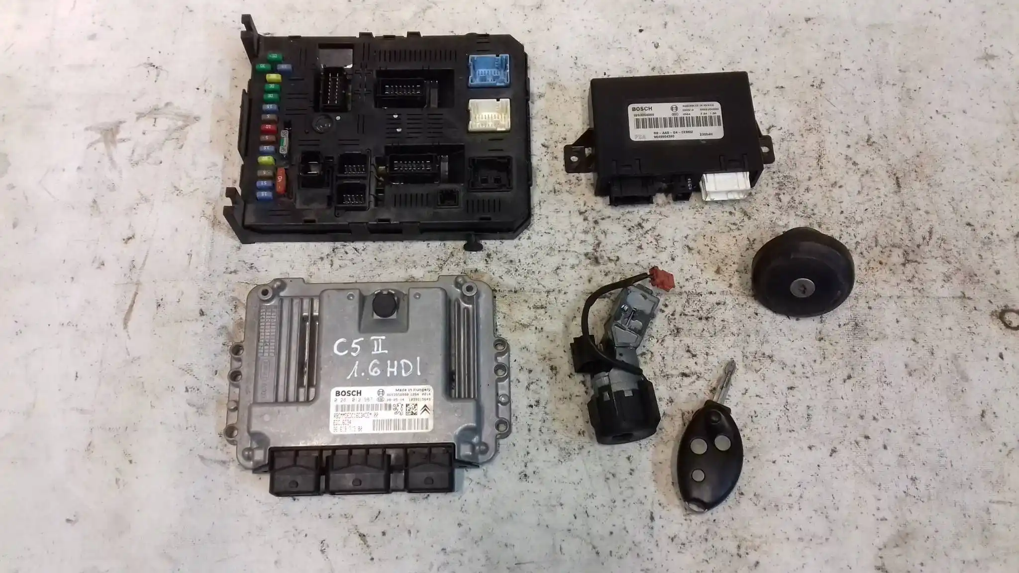 KOMPUTER 0281012987 9661971380 ZESTAW IMMO CITROEN C5 II 1.6 HDI 04-08