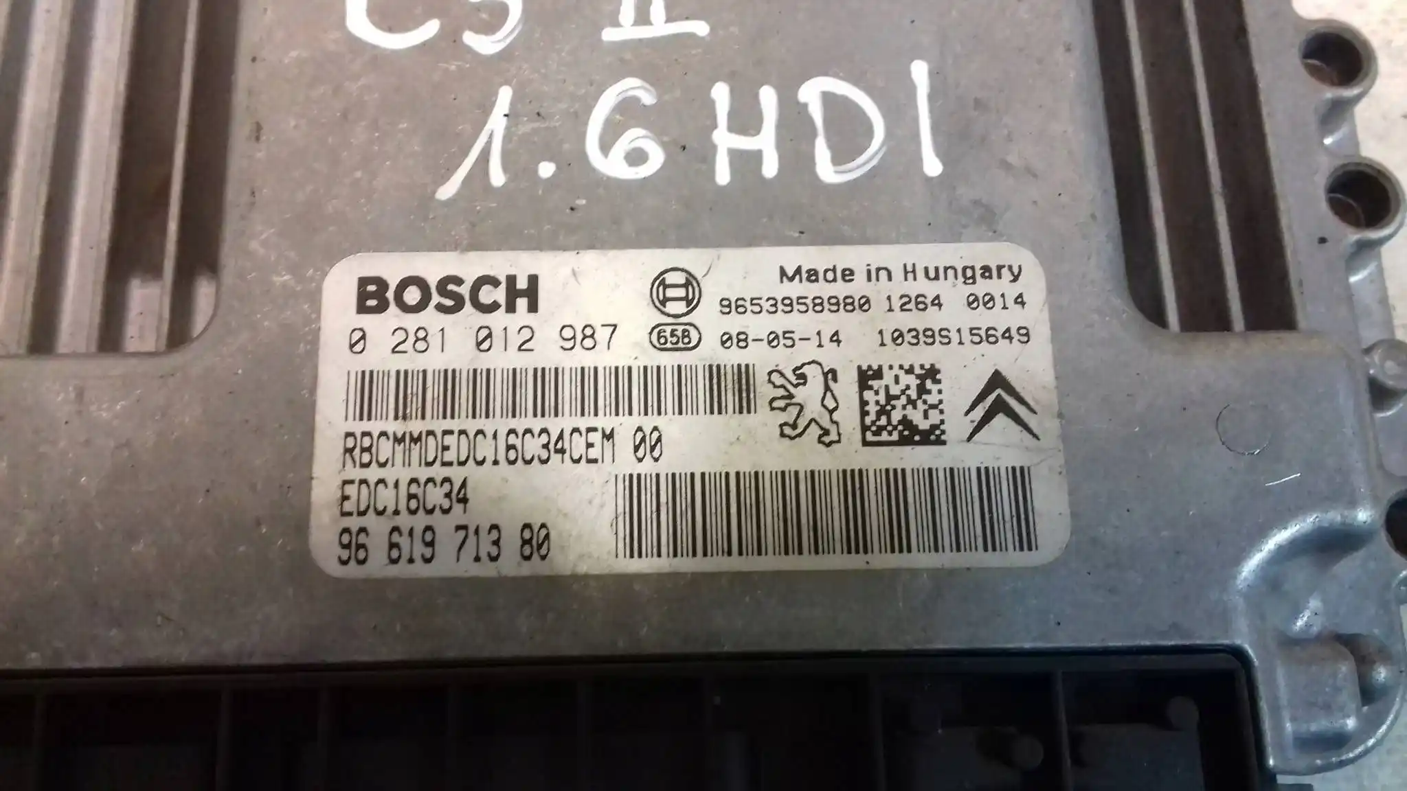 KOMPUTER 0281012987 9661971380 ZESTAW IMMO CITROEN C5 II 1.6 HDI 04-08