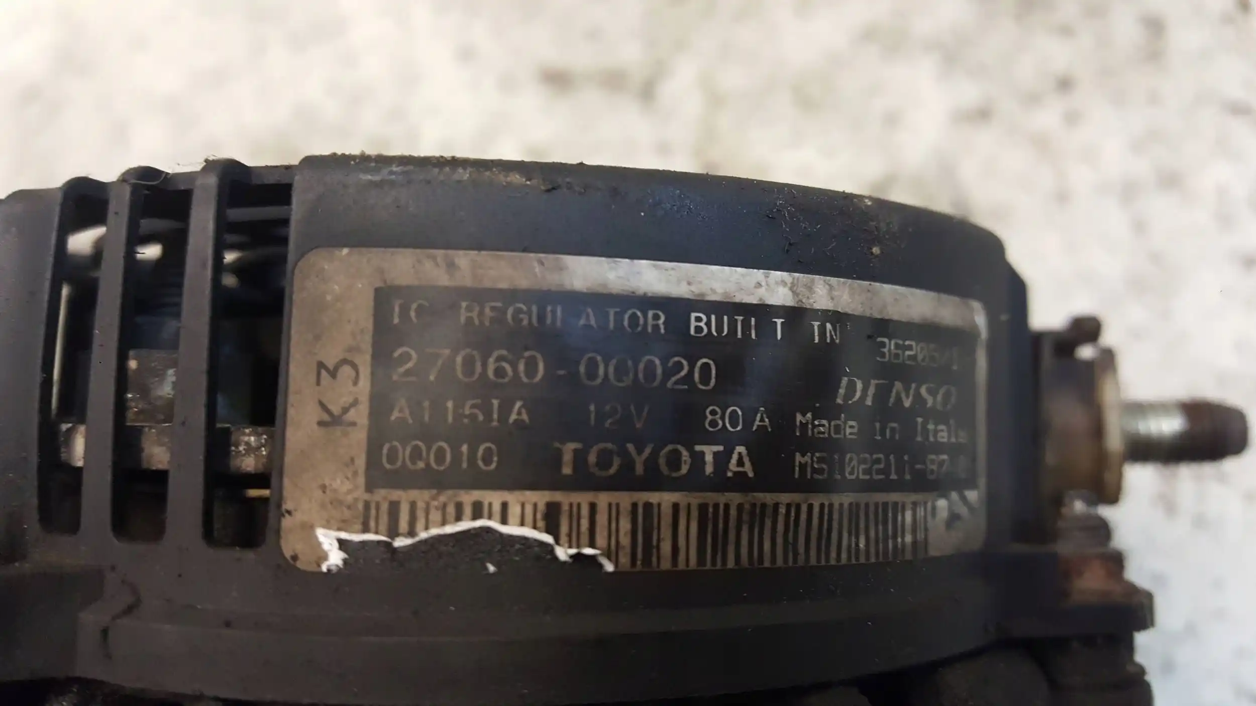ALTERNATOR 270600Q020 PEUGEOT 107 CITROEN C1 TOYOTA AYGO 1.0 05-14