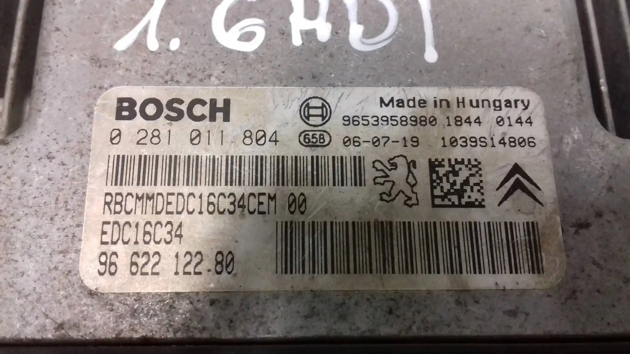 KOMPUTER 0281011804 ZESTAW IMMO CITROEN C3 I 1.6 HDI 02-09