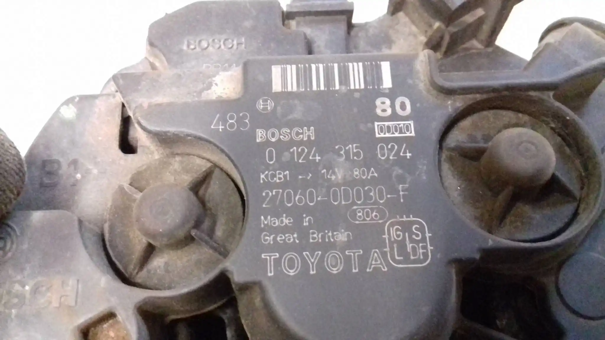 ALTERNATOR 0124315024 270600D030F TOYOTA COROLLA E12 1.4 16V VVTI 01-