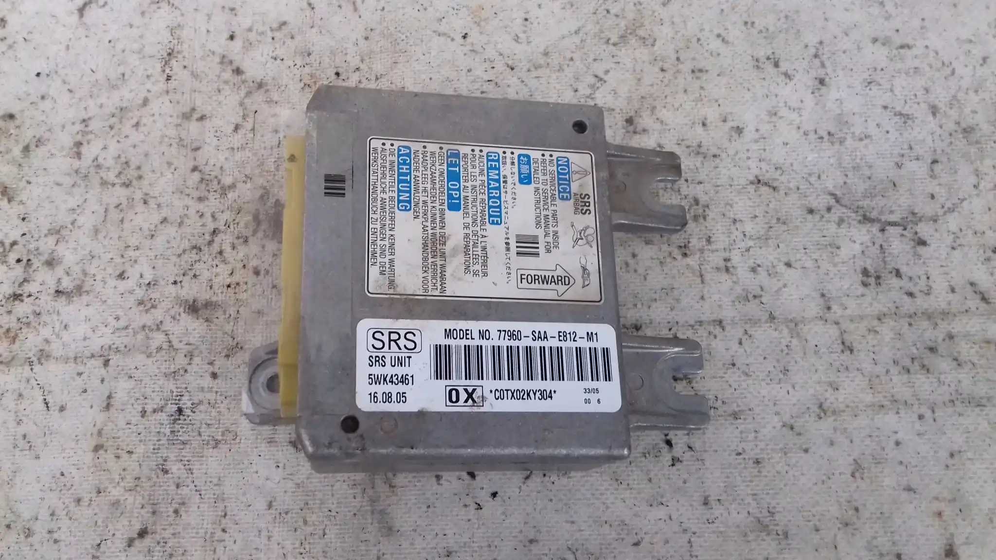 MODUŁ STEROWNIK SENSOR AIRBAG 77960SAAE812M1 HONDA JAZZ 02-08