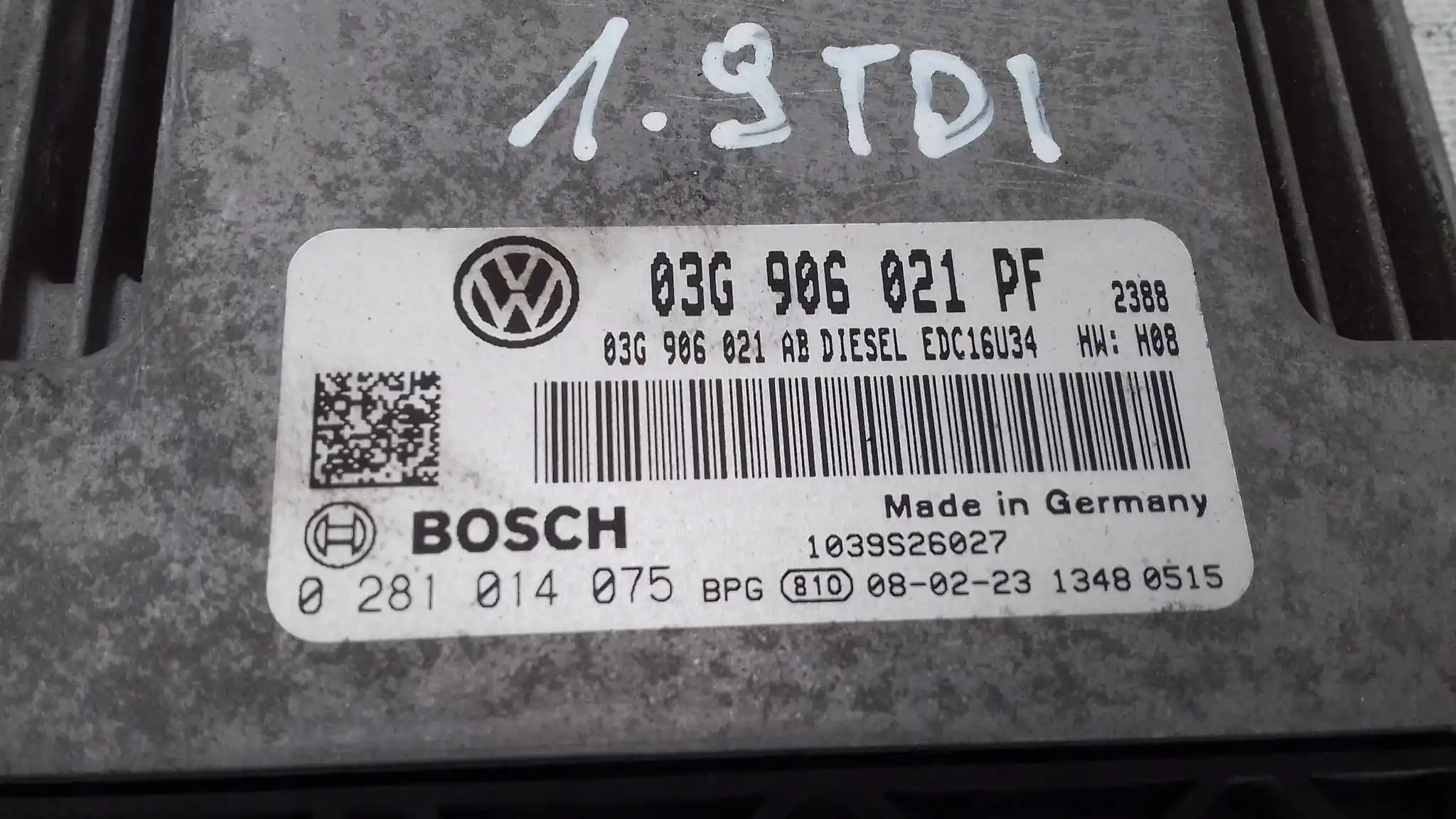 KOMPUTER 0281014075 03G906021PF ZESTAW IMMO VW CADDY III 1.9 TDI 03-