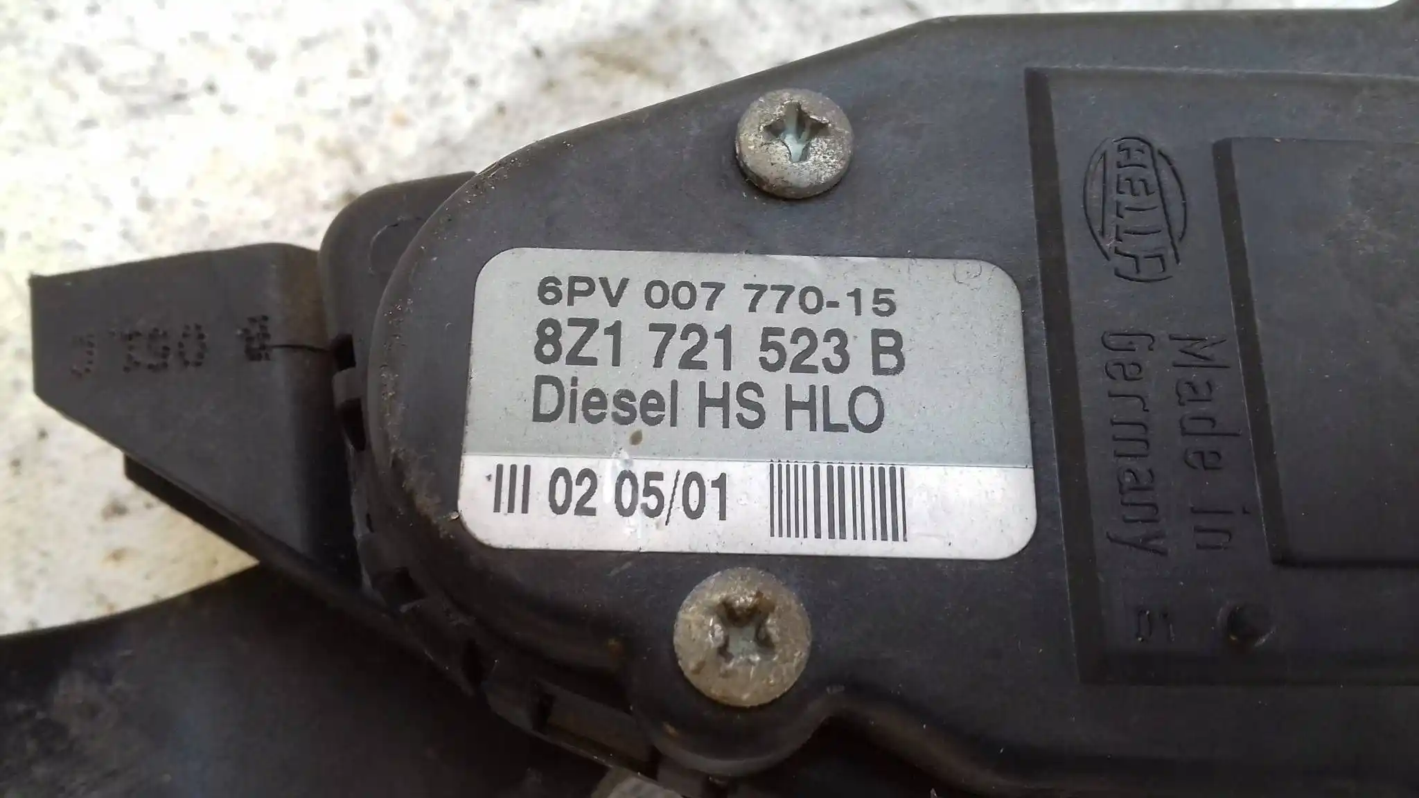 PEDAŁ GAZU POTENCJOMETR 6PV00777015 8Z1721523B AUDI A2 1.4 TDI 99-