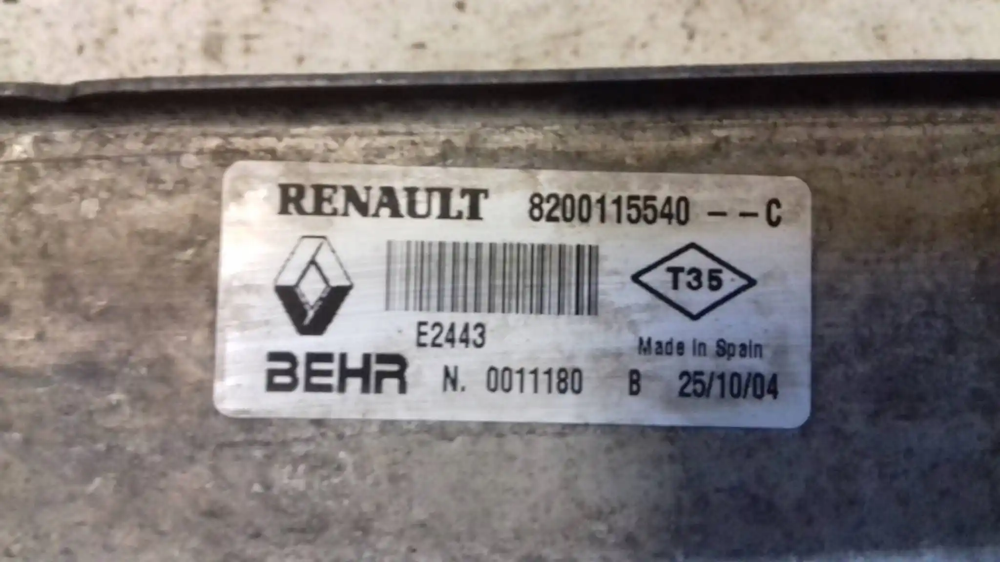 CHŁODNICA INTERCOOLER RENAULT SCENIC II 2.0 16V TURBO 03-
