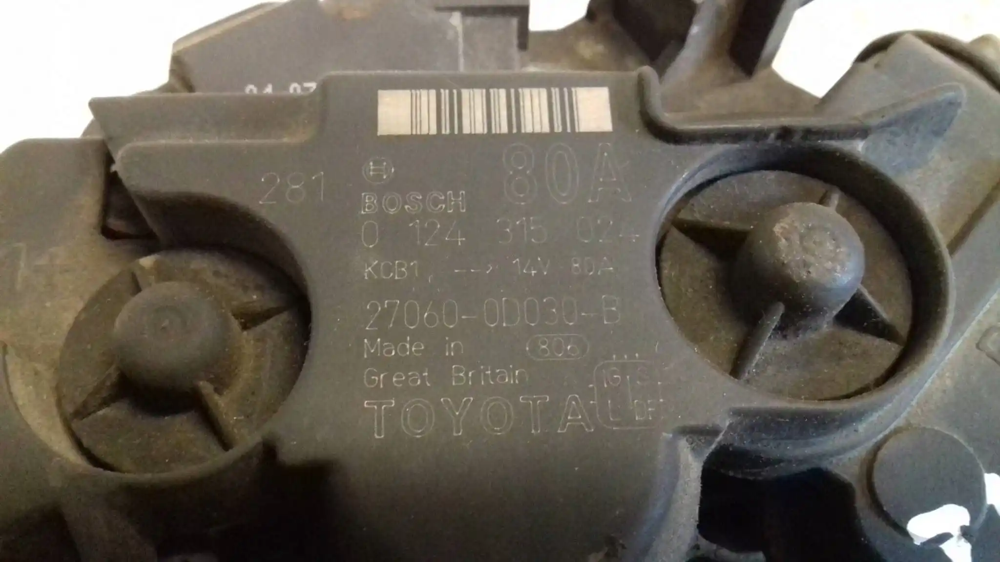 ALTERNATOR 0124315024 TOYOTA COROLLA E12 1.4 16V VVTI 01-
