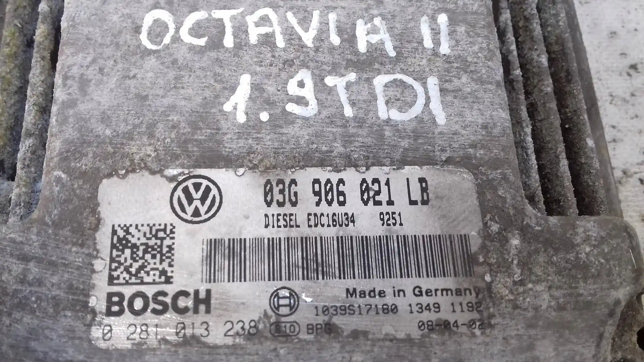 KOMPUTER 03G906021LB ZESTAW IMMO SKODA OCTAVIA II 1.9 TDI 04-