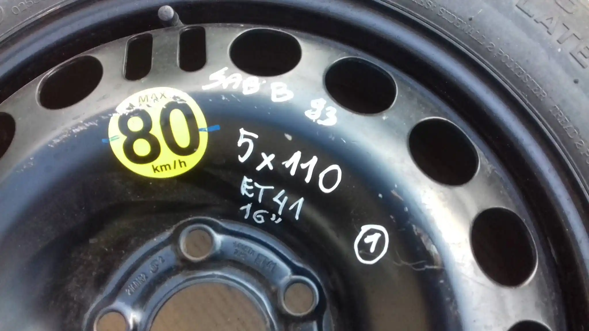 KOŁO DOJAZDOWE 5x110 16'' ET41 PIRELLI T125/85/R16 99M SAAB 93 9-3 OPEL