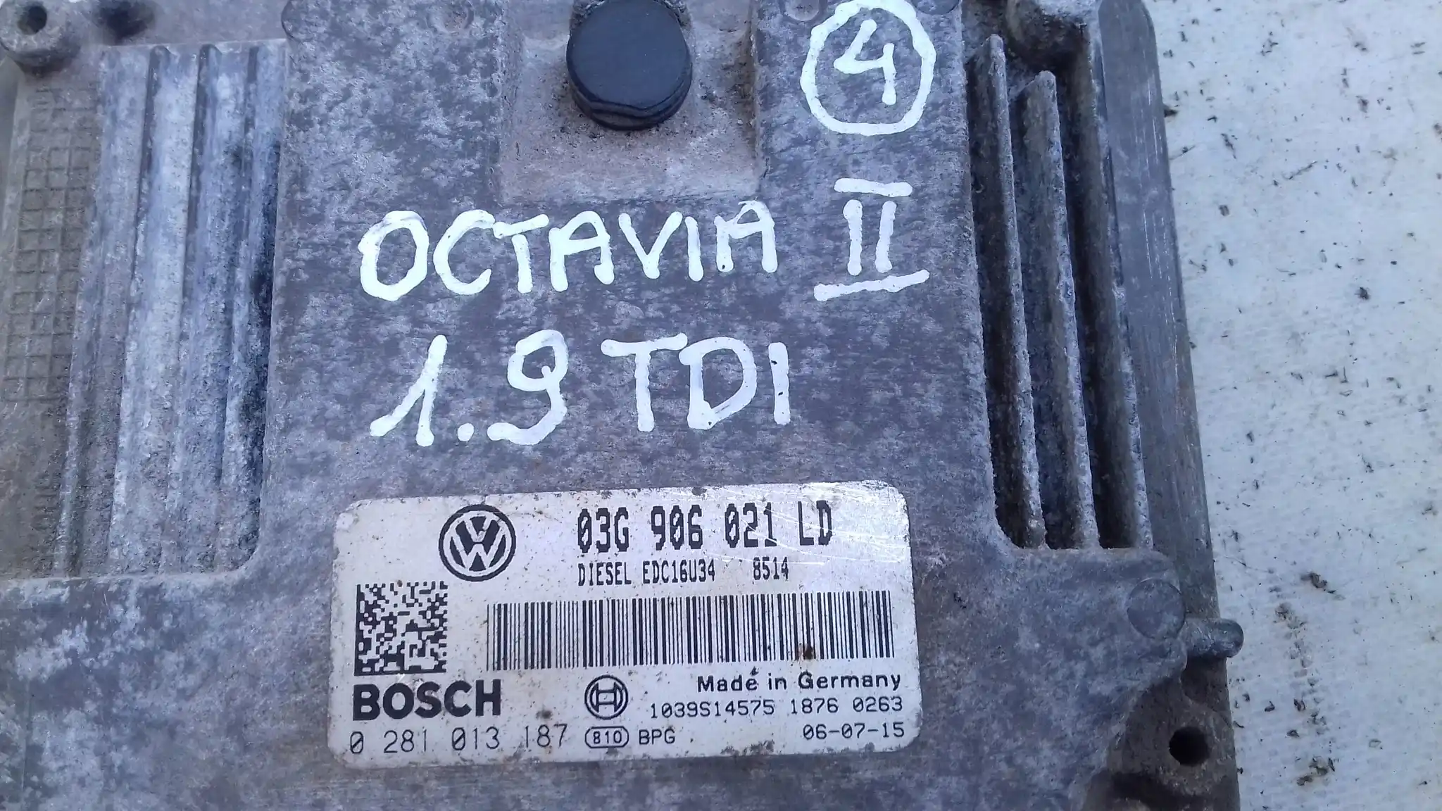 KOMPUTER 03G906021LD 0281013187 ZESTAW IMMO SKODA OCTAVIA II 1.9 TDI 02-