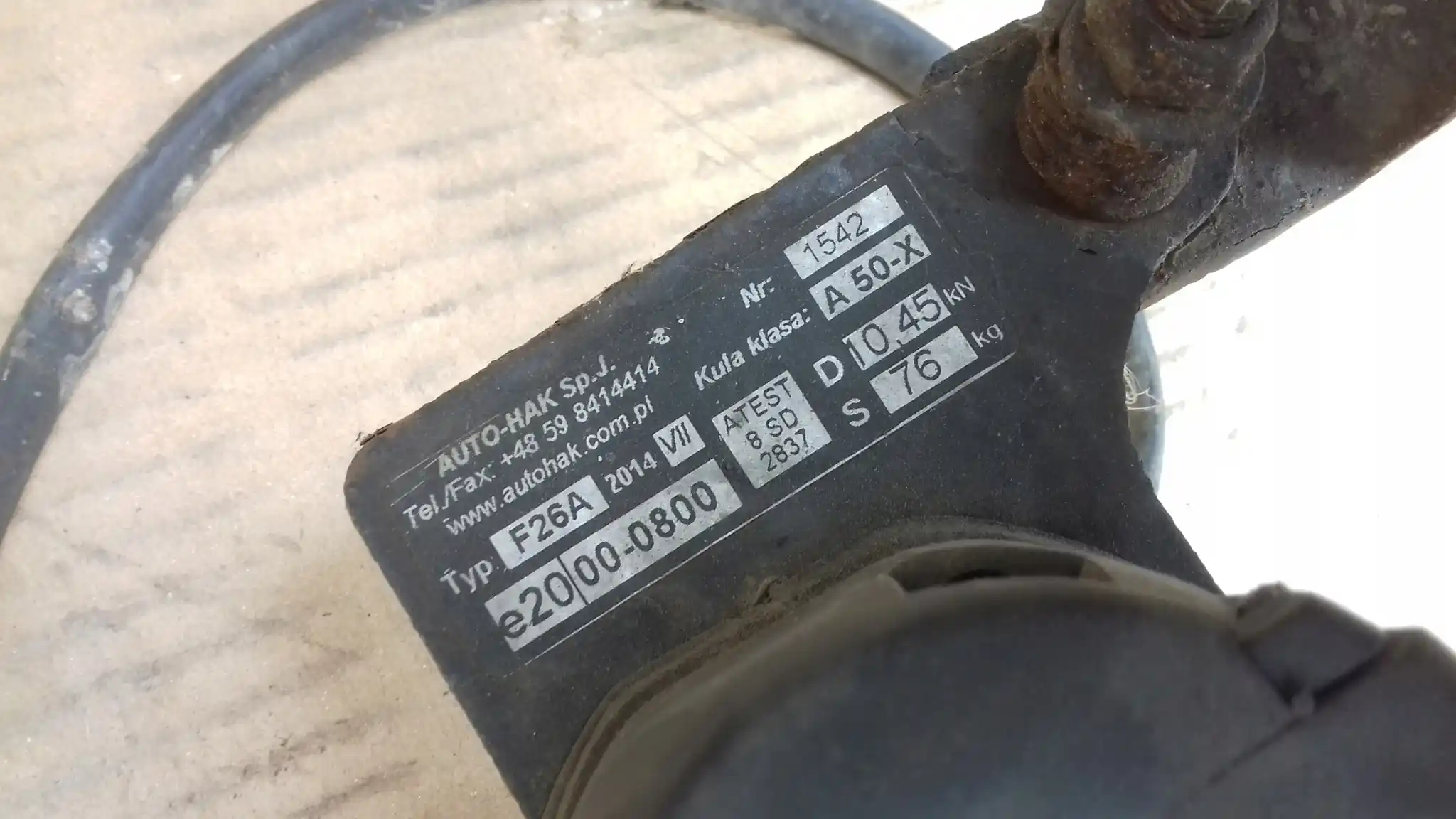 HAK HOLOWNICZY BELKA F26A 1542 FIAT ULYSSE 94-