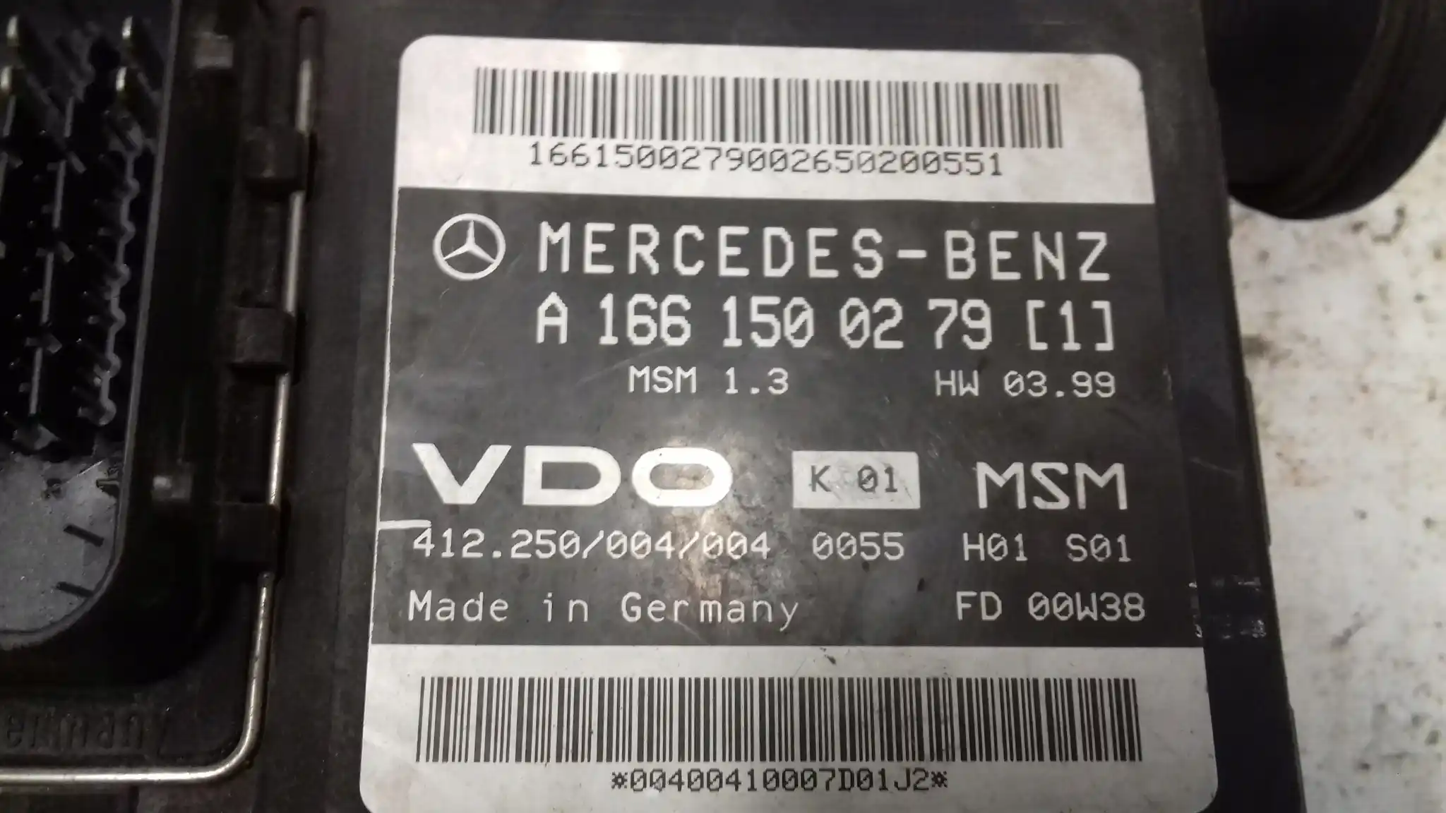 KOMPUTER STEROWNIK SILNIKA A1661500279 MERCEDES A KLASA W168 1.9 B 97-
