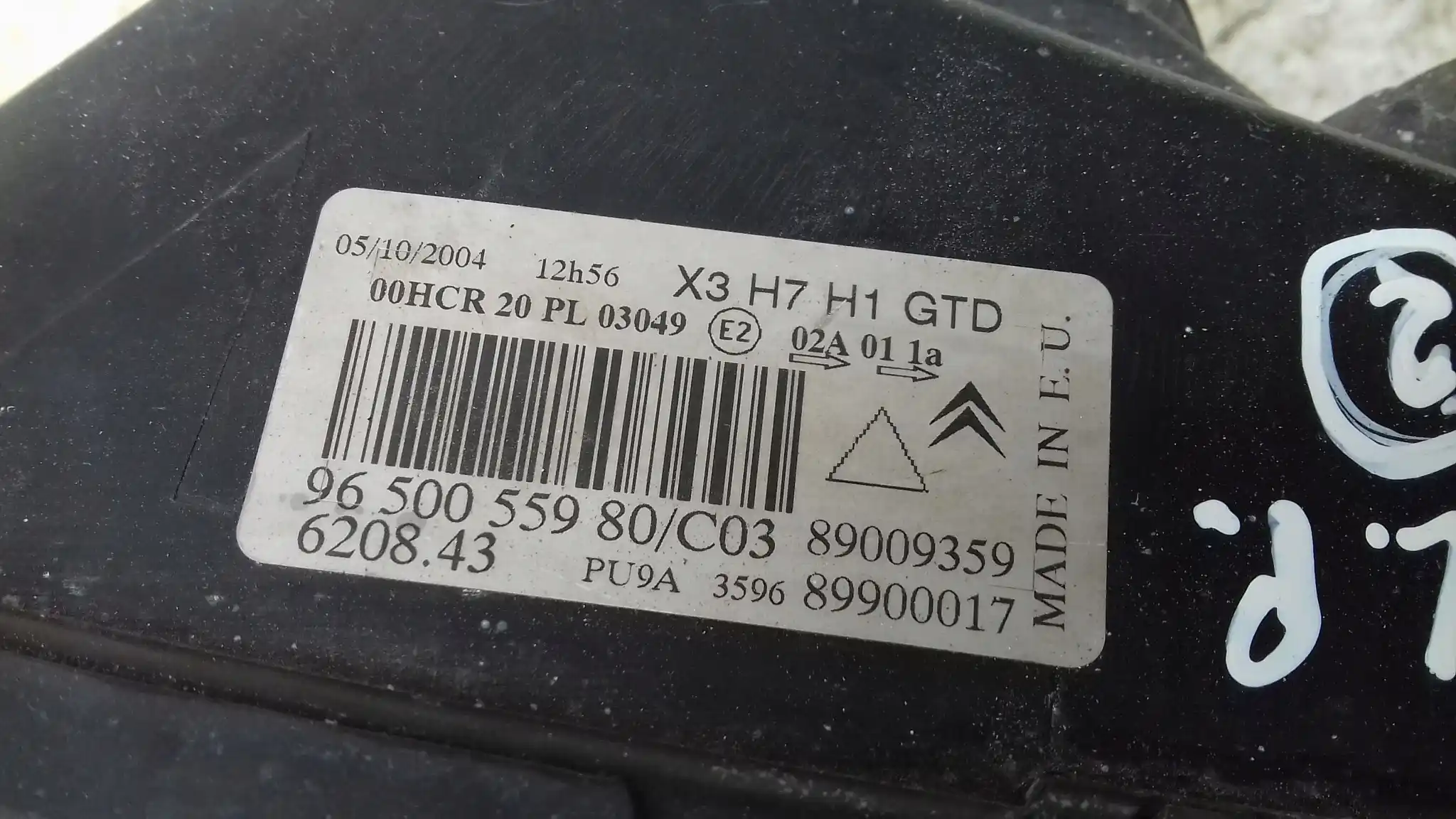LAMPA LEWY PRZÓD PRZEDNIA 9650055980 CITROEN C5 II 04-08