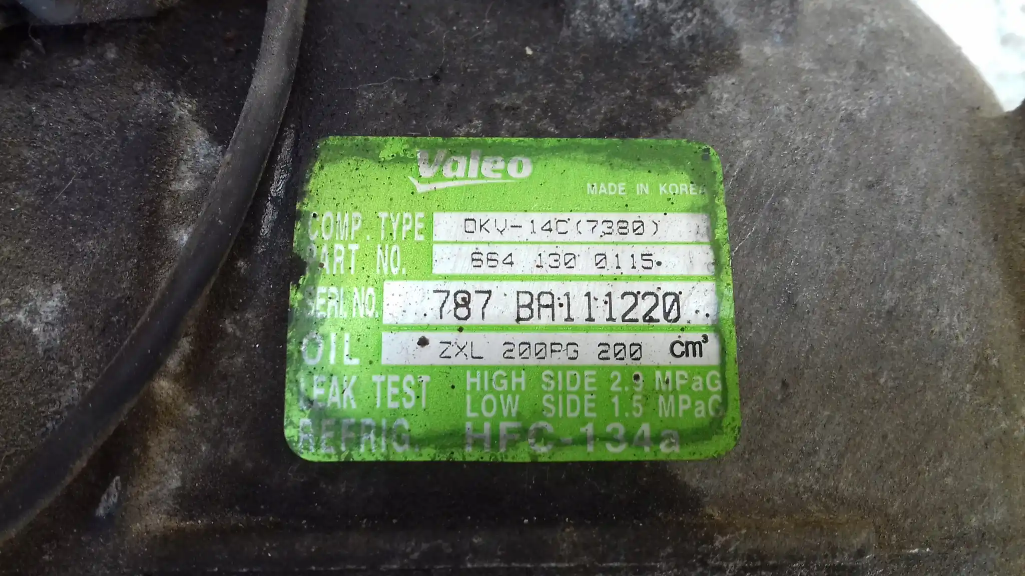 SPRĘŻARKA KOMPRESOR KLIMATYZACJI 6641300115 SSANGYONG KYRON 2.0 XDI 05-