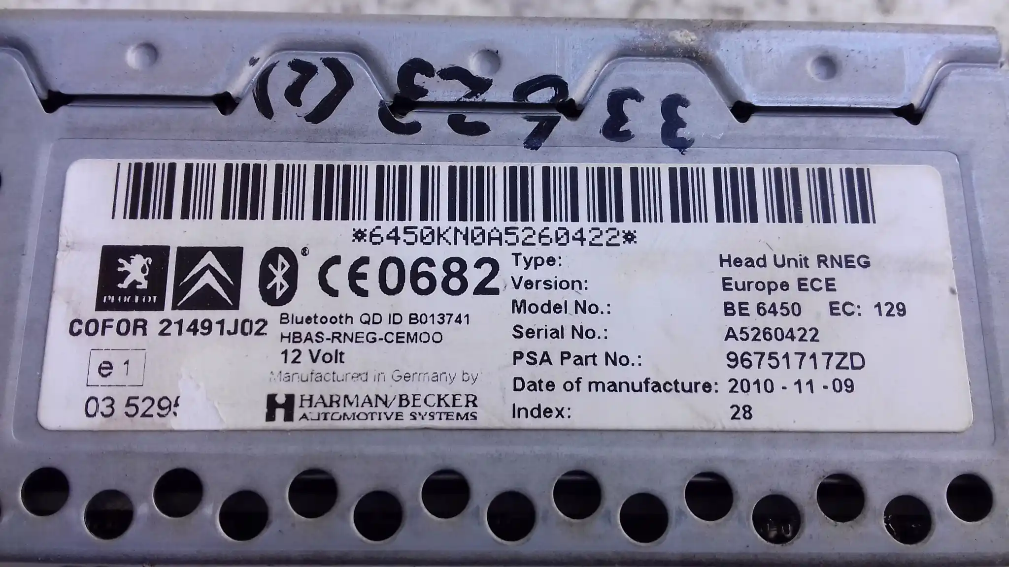 RADIO RADIOOTWARZACZ NAWIGACJA 96751717ZD CITROEN C5 III X7 07-
