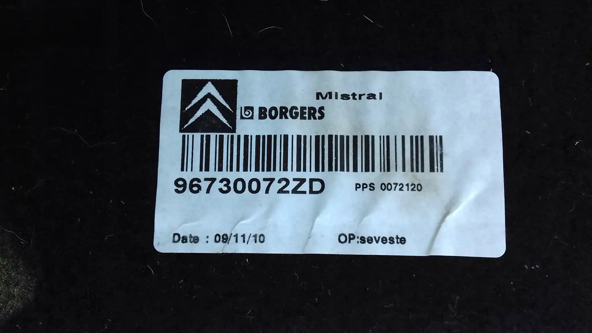 WYKŁADZINA DYWAN PODŁOGA BAGAŻNIKA 96730072ZD CITROEN C5 III X7 KOMBI 07-