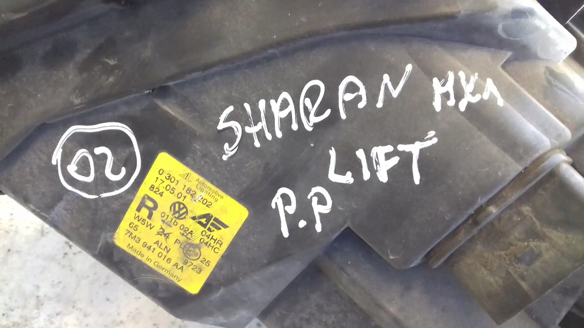 LAMPA PRAWY PRZÓD PRZEDNIA 7M3941016AA VW SHARAN MK1 LIFT MK2 00-